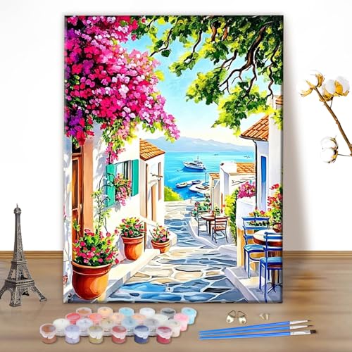 MEIYUDA Malen Nach Zahlen Erwachsene Blick aufs Meer, Blumen DIY Digitales Ölgemälde-Set auf Leinwand mit Pinseln und Acrylpigment Bastelset, Artwork für Heimdekoration Geschenk 30x40cm(Ohne Rahmen) MEIYUDA Malen Nach Zahlen Erwachsene Blick aufs Meer, Blumen DIY Digitales Ölgemälde-Set auf Leinwand mit Pinseln und Acrylpigment Bastelset, Artwork für Heimdekoration Geschenk 30x40cm(Ohne Rahmen) von MEIYUDA