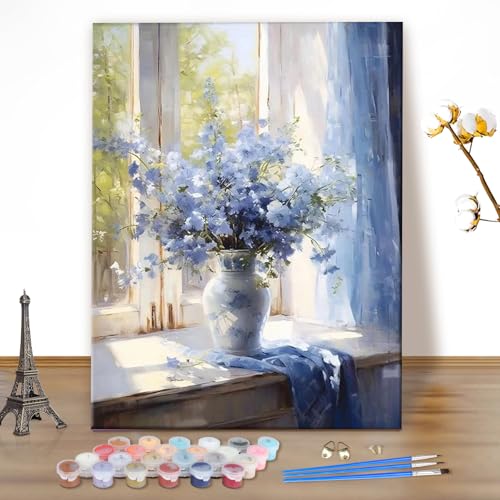 MEIYUDA Malen Nach Zahlen Erwachsene Blumen in einer Vase, DIY Set Handgemalt Ölgemälde Kit für Anfänger und Erwachsene Mit 3 Pinseln und Acrylfarbe, Geschenke und Home Haus Deko 40x50cm(Ohne Rahmen) MEIYUDA Malen Nach Zahlen Erwachsene Blumen in einer Vase, DIY Set Handgemalt Ölgemälde Kit für Anfänger und Erwachsene Mit 3 Pinseln und Acrylfarbe, Geschenke und Home Haus Deko 40x50cm(Ohne Rahmen) von MEIYUDA