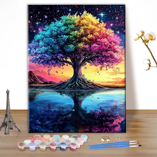 MEIYUDA Malen Nach Zahlen Erwachsene Bunter Baum des Lebens, DIY Digitales Ölgemälde-Set auf Leinwand mit Pinseln und Acrylpigment Bastelset, Artwork für Heimdekoration Geschenk 30x40cm(Ohne Rahmen) MEIYUDA Malen Nach Zahlen Erwachsene Bunter Baum des Lebens, DIY Digitales Ölgemälde-Set auf Leinwand mit Pinseln und Acrylpigment Bastelset, Artwork für Heimdekoration Geschenk 30x40cm(Ohne Rahmen) von MEIYUDA