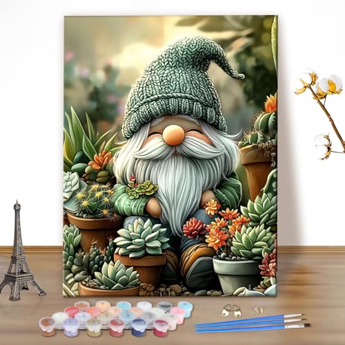 MEIYUDA Malen Nach Zahlen Erwachsene Zwerg, DIY Set Handgemalt Ölgemälde Kit für Anfänger und Erwachsene Mit 3 Pinseln und Acrylfarbe, Geschenke und Home Haus Deko 40x50cm(Ohne Rahmen) von MEIYUDA