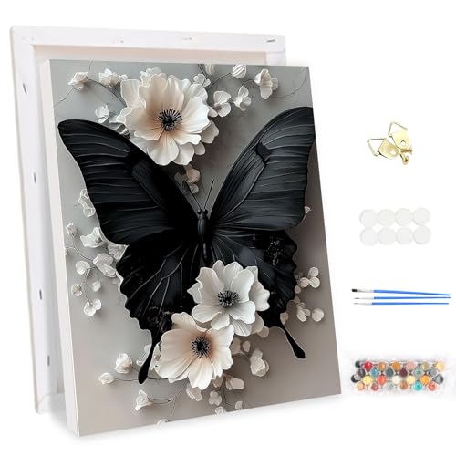 MEIYUDA Malen Nach Zahlen Erwachsene mit Rahmen, DIY Set Erwachsene Blumen Bastelset Schmetterling, 3 Pinsels Und Acrylfarbe DIY Handgemalt öLgemäLde Kit Als Geschenk und Home Haus Deko 30x40cm MEIYUDA Malen Nach Zahlen Erwachsene mit Rahmen, DIY Set Erwachsene Blumen Bastelset Schmetterling, 3 Pinsels Und Acrylfarbe DIY Handgemalt öLgemäLde Kit Als Geschenk und Home Haus Deko 30x40cm von MEIYUDA
