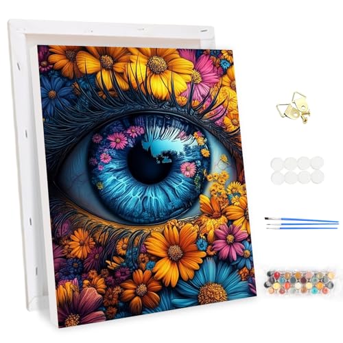 MEIYUDA Malen Nach Zahlen Erwachsene mit Rahmen Auge Blumen, DIY Digitales Ölgemälde-Set auf Leinwand mit Pinseln und Acrylpigment Bastelset, Artwork für Heimdekoration Geschenk 30x40cm MEIYUDA Malen Nach Zahlen Erwachsene mit Rahmen Auge Blumen, DIY Digitales Ölgemälde-Set auf Leinwand mit Pinseln und Acrylpigment Bastelset, Artwork für Heimdekoration Geschenk 30x40cm von MEIYUDA