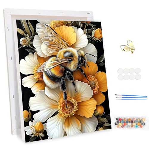 MEIYUDA Malen Nach Zahlen Erwachsene mit Rahmen Biene Blumen, DIY Set Handgemalt Ölgemälde Kit für Anfänger Mit 3 Pinseln und Acrylfarbe, Geschenke und Home Haus Deko 30x40cm MEIYUDA Malen Nach Zahlen Erwachsene mit Rahmen Biene Blumen, DIY Set Handgemalt Ölgemälde Kit für Anfänger Mit 3 Pinseln und Acrylfarbe, Geschenke und Home Haus Deko 30x40cm von MEIYUDA