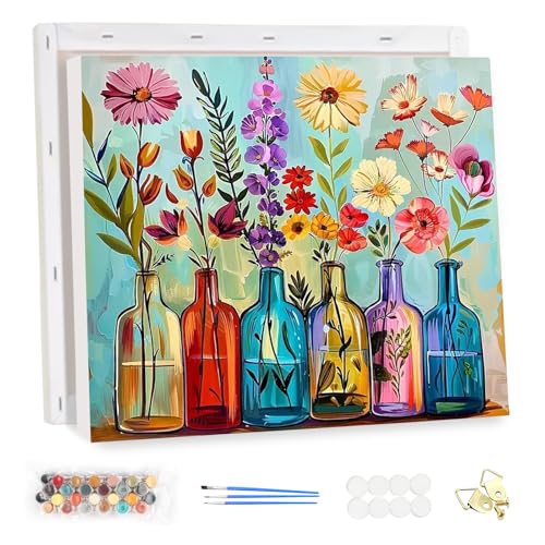 MEIYUDA Malen Nach Zahlen Erwachsene mit Rahmen Blumen, Malen Nach Zahlen, DIY Digitales Ölgemälde-Set auf Leinwand mit Pinseln und Acrylpigment Bastelset, Artwork für Heimdekoration Geschenk 40x30cm MEIYUDA Malen Nach Zahlen Erwachsene mit Rahmen Blumen, Malen Nach Zahlen, DIY Digitales Ölgemälde-Set auf Leinwand mit Pinseln und Acrylpigment Bastelset, Artwork für Heimdekoration Geschenk 40x30cm von MEIYUDA