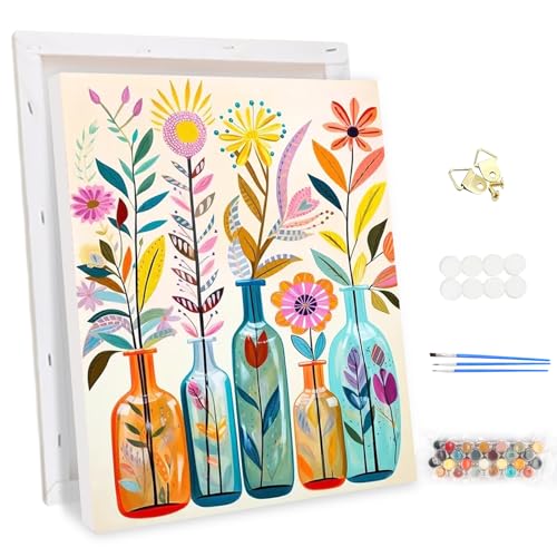 MEIYUDA Malen Nach Zahlen Erwachsene mit Rahmen Bunte Blumen in Vasen, DIY Digitales Ölgemälde-Set auf Leinwand mit Pinseln und Acrylpigment Bastelset, Artwork für Heimdekoration Geschenk 30x40cm MEIYUDA Malen Nach Zahlen Erwachsene mit Rahmen Bunte Blumen in Vasen, DIY Digitales Ölgemälde-Set auf Leinwand mit Pinseln und Acrylpigment Bastelset, Artwork für Heimdekoration Geschenk 30x40cm von MEIYUDA