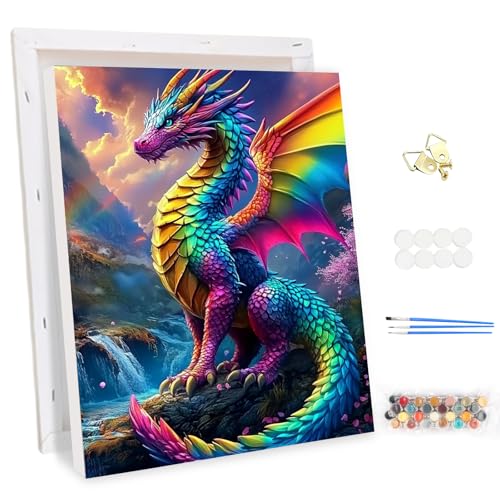 MEIYUDA Malen Nach Zahlen Erwachsene mit Rahmen Bunte Drachen, Paint by Numbers Malen Nach Zahlen, DIY Set mit Pinseln und Acrylfarben Handgemalt Ölgemälde Leinwand für Home Décor 30x40cm MEIYUDA Malen Nach Zahlen Erwachsene mit Rahmen Bunte Drachen, Paint by Numbers Malen Nach Zahlen, DIY Set mit Pinseln und Acrylfarben Handgemalt Ölgemälde Leinwand für Home Décor 30x40cm von MEIYUDA
