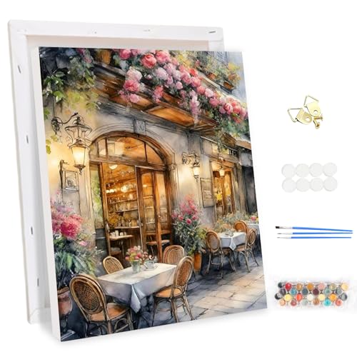 MEIYUDA Malen Nach Zahlen Erwachsene mit Rahmen Cafe, Blumen DIY Digitales Ölgemälde-Set auf Leinwand mit Pinseln und Acrylpigment Bastelset, Artwork für Heimdekoration Geschenk 30x40cm MEIYUDA Malen Nach Zahlen Erwachsene mit Rahmen Cafe, Blumen DIY Digitales Ölgemälde-Set auf Leinwand mit Pinseln und Acrylpigment Bastelset, Artwork für Heimdekoration Geschenk 30x40cm von MEIYUDA