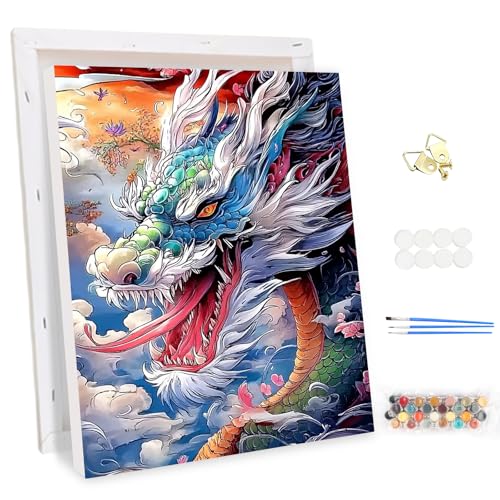 MEIYUDA Malen Nach Zahlen Erwachsene mit Rahmen Drache, DIY Digitales Ölgemälde-Set auf Leinwand mit Pinseln und Acrylpigment Bastelset, Artwork für Heimdekoration Geschenk 30x40cm MEIYUDA Malen Nach Zahlen Erwachsene mit Rahmen Drache, DIY Digitales Ölgemälde-Set auf Leinwand mit Pinseln und Acrylpigment Bastelset, Artwork für Heimdekoration Geschenk 30x40cm von MEIYUDA