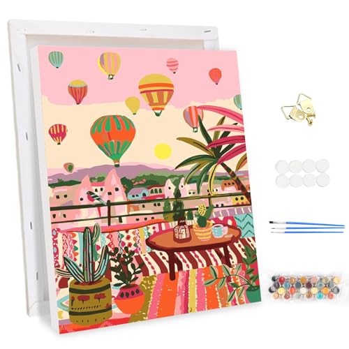MEIYUDA Malen Nach Zahlen Erwachsene mit Rahmen Heißluftballon, DIY Digitales Ölgemälde-Set auf Leinwand mit Pinseln und Acrylpigment Bastelset, Artwork für Heimdekoration Geschenk 30x40cm MEIYUDA Malen Nach Zahlen Erwachsene mit Rahmen Heißluftballon, DIY Digitales Ölgemälde-Set auf Leinwand mit Pinseln und Acrylpigment Bastelset, Artwork für Heimdekoration Geschenk 30x40cm von MEIYUDA