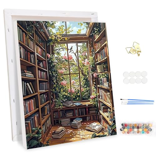 MEIYUDA Malen Nach Zahlen Erwachsene mit Rahmen Landschaft, DIY Bücherregal Digitales Ölgemälde-Set auf Leinwand, Artwork für Heimdekoration Geschenk 30x40cm MEIYUDA Malen Nach Zahlen Erwachsene mit Rahmen Landschaft, DIY Bücherregal Digitales Ölgemälde-Set auf Leinwand, Artwork für Heimdekoration Geschenk 30x40cm von MEIYUDA