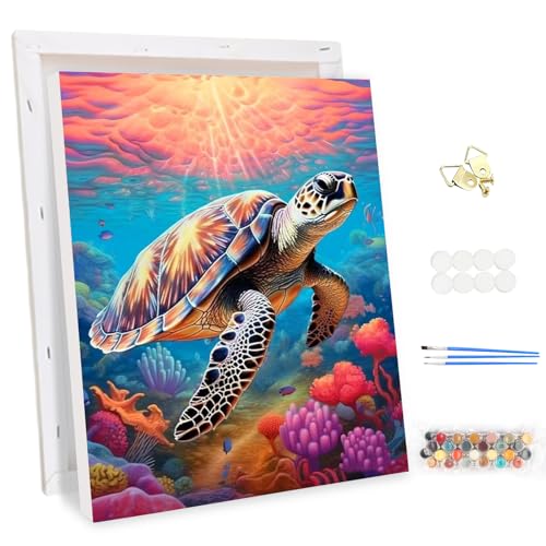 MEIYUDA Malen Nach Zahlen Erwachsene mit Rahmen Meeresschildkröte, DIY Digitales Ölgemälde-Set auf Leinwand mit Pinseln und Acrylpigment Bastelset, Artwork für Heimdekoration Geschenk 30x40cm MEIYUDA Malen Nach Zahlen Erwachsene mit Rahmen Meeresschildkröte, DIY Digitales Ölgemälde-Set auf Leinwand mit Pinseln und Acrylpigment Bastelset, Artwork für Heimdekoration Geschenk 30x40cm von MEIYUDA