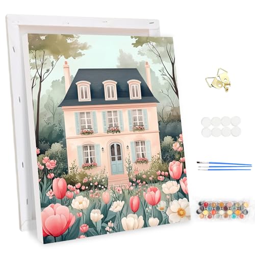 MEIYUDA Malen Nach Zahlen Erwachsene mit Rahmen Schloss Blossom, DIY Set Handgemalt Ölgemälde Kit für Anfänger und Erwachsene Mit 3 Pinseln und Acrylfarbe, Geschenke und Home Haus Deko 30x40cm MEIYUDA Malen Nach Zahlen Erwachsene mit Rahmen Schloss Blossom, DIY Set Handgemalt Ölgemälde Kit für Anfänger und Erwachsene Mit 3 Pinseln und Acrylfarbe, Geschenke und Home Haus Deko 30x40cm von MEIYUDA