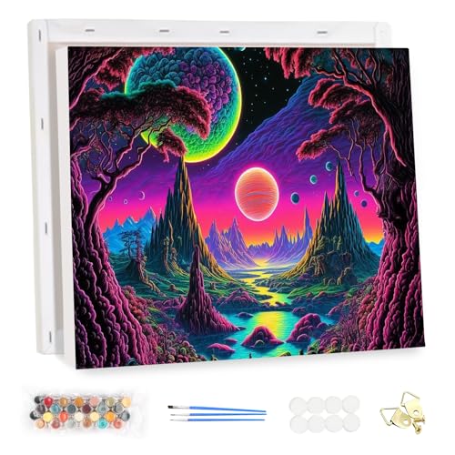 MEIYUDA Malen Nach Zahlen Erwachsene mit Rahmen Schwarzlicht-Galaxie Raum, DIY Digitales Ölgemälde-Set auf Leinwand mit Pinseln und Acrylpigment Bastelset, Artwork für Heimdekoration Geschenk 40x30cm MEIYUDA Malen Nach Zahlen Erwachsene mit Rahmen Schwarzlicht-Galaxie Raum, DIY Digitales Ölgemälde-Set auf Leinwand mit Pinseln und Acrylpigment Bastelset, Artwork für Heimdekoration Geschenk 40x30cm von MEIYUDA