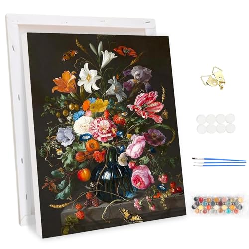 MEIYUDA Malen Nach Zahlen Erwachsene mit Rahmen Vintage-Blume, DIY Digitales Ölgemälde-Set auf Leinwand mit Pinseln und Acrylpigment Bastelset, Artwork für Heimdekoration Geschenk 30x40cm MEIYUDA Malen Nach Zahlen Erwachsene mit Rahmen Vintage-Blume, DIY Digitales Ölgemälde-Set auf Leinwand mit Pinseln und Acrylpigment Bastelset, Artwork für Heimdekoration Geschenk 30x40cm von MEIYUDA