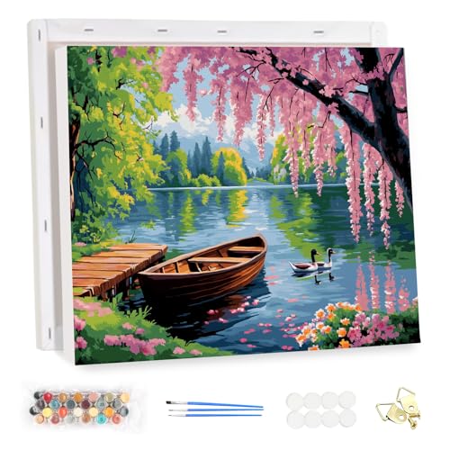 MEIYUDA Malen Nach Zahlen Erwachsene mit Rahmen Weißer Schwan, DIY Digitales Ölgemälde-Set auf Leinwand mit Pinseln und Acrylpigment Bastelset, Artwork für Heimdekoration Geschenk 40x30cm MEIYUDA Malen Nach Zahlen Erwachsene mit Rahmen Weißer Schwan, DIY Digitales Ölgemälde-Set auf Leinwand mit Pinseln und Acrylpigment Bastelset, Artwork für Heimdekoration Geschenk 40x30cm von MEIYUDA