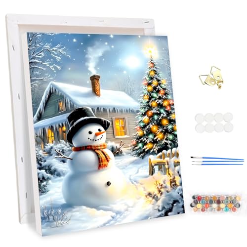 MEIYUDA Weihnachten Malen Nach Zahlen Erwachsene mit Rahmen, Schneemann DIY Set Handgemalt Ölgemälde Kit für Anfänger und Erwachsene Mit 3 Pinseln Acrylfarbe, Geschenke und Home Haus Deko 25x35cm MEIYUDA Weihnachten Malen Nach Zahlen Erwachsene mit Rahmen, Schneemann DIY Set Handgemalt Ölgemälde Kit für Anfänger und Erwachsene Mit 3 Pinseln Acrylfarbe, Geschenke und Home Haus Deko 25x35cm von MEIYUDA