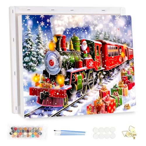 MEIYUDA Weihnachten Malen Nach Zahlen Erwachsene mit Rahmen, Weihnachtsmann DIY Digitales Ölgemälde-Set auf Leinwand mit Pinseln und Acrylpigment Bastelset, Artwork für Heimdekoration Geschenk 35x25cm MEIYUDA Weihnachten Malen Nach Zahlen Erwachsene mit Rahmen, Weihnachtsmann DIY Digitales Ölgemälde-Set auf Leinwand mit Pinseln und Acrylpigment Bastelset, Artwork für Heimdekoration Geschenk 35x25cm von MEIYUDA