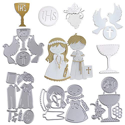 4 Set Taufe Motive Stanzschablonen Mädchen Junge Stanzschablone Kelch Taube Stanzformen Grußkarte Stanzbögen Prägeschablone für DIY Taufe Karten Basteln Taufgeschenk Stanze Cutting Dies zur Geburt 4 Set Taufe Motive Stanzschablonen Mädchen Junge Stanzschablone Kelch Taube Stanzformen Grußkarte Stanzbögen Prägeschablone für DIY Taufe Karten Basteln Taufgeschenk Stanze Cutting Dies zur Geburt von MEJOSER