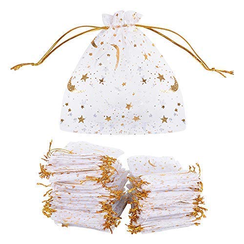 MEJOSER 100 x Organzasäckchen weiße Organzabeutel Säckchen Geschenkbeutel Säckli- 9x12cm(±1cm) für Hochzeit als Geschenkverpackung Gastgeschenk Beutel von MEJOSER