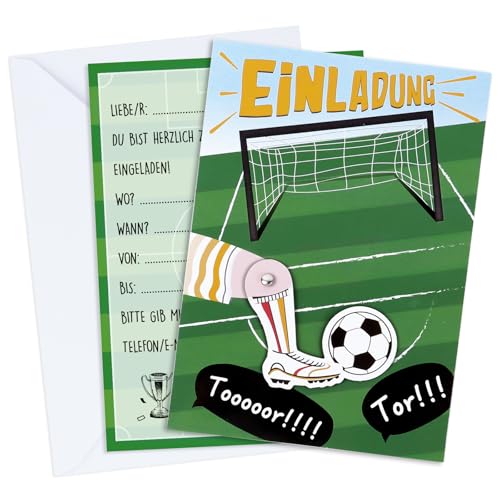 MEJOSER 12 x Einladungskarten + 12 Umschlag Torschuss Fussball Einladungskarten Kindergeburtstag Junge A6 Einladung Fußball Jungs zum Geburtstag für Kinder Mädchen Jungen Party Geschenke Deko MEJOSER 12 x Einladungskarten + 12 Umschlag Torschuss Fussball Einladungskarten Kindergeburtstag Junge A6 Einladung Fußball Jungs zum Geburtstag für Kinder Mädchen Jungen Party Geschenke Deko von MEJOSER