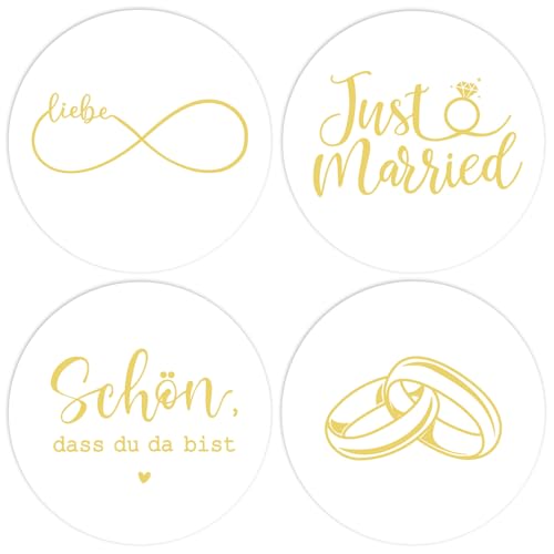 MEJOSER 120 Stück Aufkleber Hochzeit 4cm Sticker für Gastgeschenke Einladung Etiketten Selbstklebend Rund Hochzeitssticker Hochzeitsaufkleber Gold Geschenke Einladungskarten Deko MEJOSER 120 Stück Aufkleber Hochzeit 4cm Sticker für Gastgeschenke Einladung Etiketten Selbstklebend Rund Hochzeitssticker Hochzeitsaufkleber Gold Geschenke Einladungskarten Deko von MEJOSER