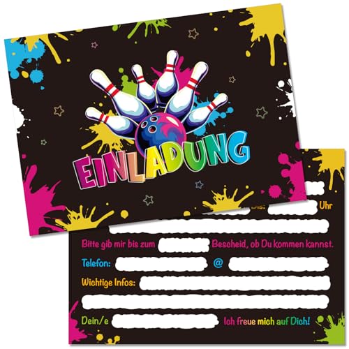 MEJOSER Bowling Einladungskarten Kindergeburtstag Junge, 15 Stück A6 Einladung Geburtstag Mädchen Kinder, Geburtstagseinladungen Jungen, Einladungen Party Deko Jungs MEJOSER Bowling Einladungskarten Kindergeburtstag Junge, 15 Stück A6 Einladung Geburtstag Mädchen Kinder, Geburtstagseinladungen Jungen, Einladungen Party Deko Jungs von MEJOSER