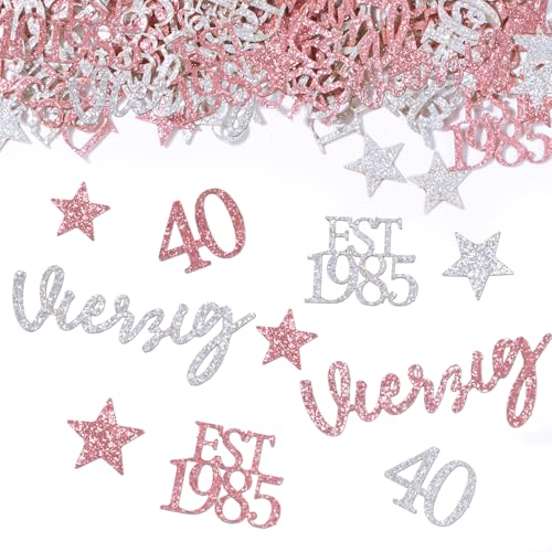 MEJOSER 150 Stück Deko 40. Geburtstag Frauen, Streudeko Konfetti Tischdeko 40 mit Glitzer, 40 Geburtstag Deko, 40 Geburtstagsdeko 40 Jahre Frau Rosagold MEJOSER 150 Stück Deko 40. Geburtstag Frauen, Streudeko Konfetti Tischdeko 40 mit Glitzer, 40 Geburtstag Deko, 40 Geburtstagsdeko 40 Jahre Frau Rosagold von MEJOSER
