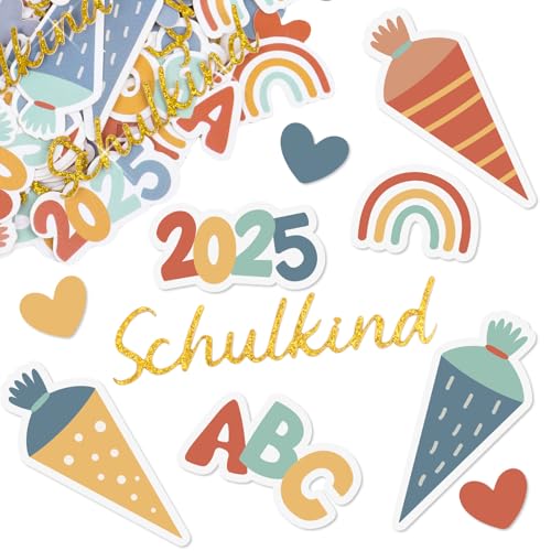 MEJOSER 150 Stück Einschulung Konfetti Deko Doppelseitig Schulanfang Schulkind 2025 Streudeko Schultüte Regenbogen ABC Tischdeko aus Papier DIY Geschenke Mädchen Junge Schulstart MEJOSER 150 Stück Einschulung Konfetti Deko Doppelseitig Schulanfang Schulkind 2025 Streudeko Schultüte Regenbogen ABC Tischdeko aus Papier DIY Geschenke Mädchen Junge Schulstart von MEJOSER