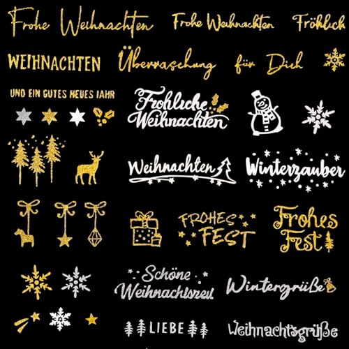 MEJOSER 185 Stk. Weihnachtsaufkleber Glitzer Weihnachtssticker Gold Silber 5 Blätter Weihnachten Aufkleber Selbstklebend Weihnachten Sticker Schriftzug für Basteln Frohe Weihnachten MEJOSER 185 Stk. Weihnachtsaufkleber Glitzer Weihnachtssticker Gold Silber 5 Blätter Weihnachten Aufkleber Selbstklebend Weihnachten Sticker Schriftzug für Basteln Frohe Weihnachten von MEJOSER