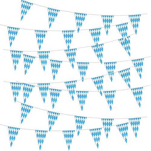 MEJOSER 2 Stück x 10m Oktoberfest Girlande Banner Wimpelkette Draußen Outdoor Dekoration Bayern Bayrisch Blau Weiß MEJOSER 2 Stück x 10m Oktoberfest Girlande Banner Wimpelkette Draußen Outdoor Dekoration Bayern Bayrisch Blau Weiß von MEJOSER
