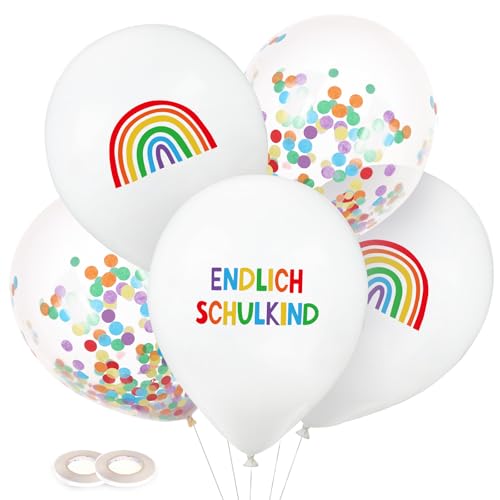 MEJOSER 24 Stück Einschulung Deko Luftballons Endlich Schulkind 2025 Regenbogen Ballons 12" Latex Schulanfang Mädchen Junge Schulstart Schuleinführung Party MEJOSER 24 Stück Einschulung Deko Luftballons Endlich Schulkind 2025 Regenbogen Ballons 12" Latex Schulanfang Mädchen Junge Schulstart Schuleinführung Party von MEJOSER