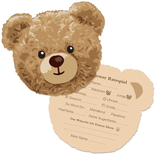 MEJOSER 25 Stück Baby Shower Ratespiel Babyparty Karten zum Ausfüllen Gender Reveal Babyshower Spiele Babyshower Tippkarten für Mädchen und Jungen Boy or Girl Deko MEJOSER 25 Stück Baby Shower Ratespiel Babyparty Karten zum Ausfüllen Gender Reveal Babyshower Spiele Babyshower Tippkarten für Mädchen und Jungen Boy or Girl Deko von MEJOSER