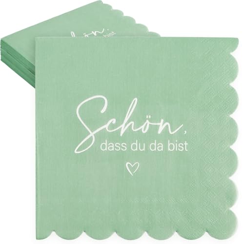 MEJOSER 40 Stück Schön dass du da bist Servietten 33x33cm Grün Tischdeko Hochzeit Geburtstag Taufe Kommunion Konfirmation Babyparty JGA Deko Salbeigrün Neutral MEJOSER 40 Stück Schön dass du da bist Servietten 33x33cm Grün Tischdeko Hochzeit Geburtstag Taufe Kommunion Konfirmation Babyparty JGA Deko Salbeigrün Neutral von MEJOSER