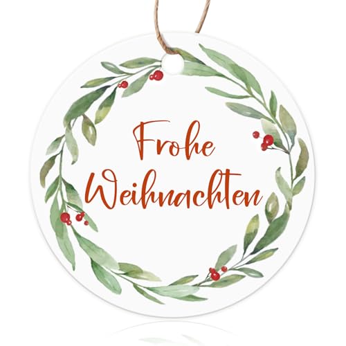 MEJOSER 50 Stück Geschenkanhänger Weihnachten 5cm mit Juteschnur Frohe Weihnachten Geschenke Anhänger aus Papier Kranz Weihnachtsanhänger Etiketten Rund Weihnachtsbaum Deko MEJOSER 50 Stück Geschenkanhänger Weihnachten 5cm mit Juteschnur Frohe Weihnachten Geschenke Anhänger aus Papier Kranz Weihnachtsanhänger Etiketten Rund Weihnachtsbaum Deko von MEJOSER
