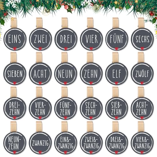 MEJOSER Adventskalender Zahlen Klammern Holz 1-24 Nummern 2025 Adventskalenderzahlen Weihnachtsdeko für Adventskalender Selber Machen Basteln Weihnachten Geschenke Deko MEJOSER Adventskalender Zahlen Klammern Holz 1-24 Nummern 2025 Adventskalenderzahlen Weihnachtsdeko für Adventskalender Selber Machen Basteln Weihnachten Geschenke Deko von MEJOSER