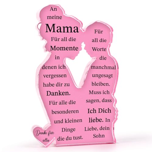 MEJOSER Geschenke für Mama von Sohn Acryl Schild Mutter und Sohn zum Aufstellen Geschenke für Mütter Muttertag Geburtstagsgeschenk Geburtstag Weihnachten Geschenk (von Sohn) von MEJOSER