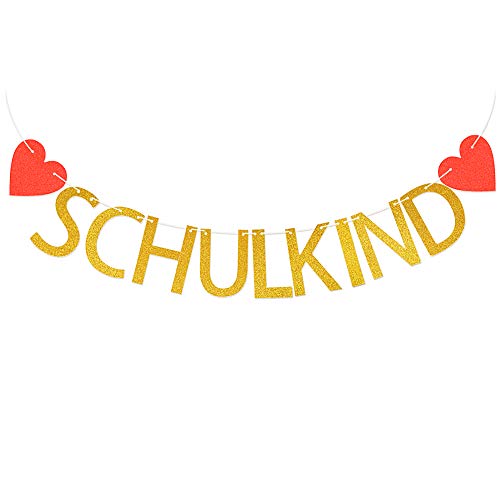MEJOSER Schulkind Girlande Banner Papier Wimpel Hänge Deko für Schuleinführung Einschulung Schulanfang Partydeko Schulbeginn DekoBanner Schule Junge Mädchen Gold mit Herzen MEJOSER Schulkind Girlande Banner Papier Wimpel Hänge Deko für Schuleinführung Einschulung Schulanfang Partydeko Schulbeginn DekoBanner Schule Junge Mädchen Gold mit Herzen von MEJOSER