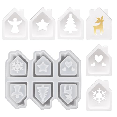 MEJOSER Silikonformen Gießformen 6 Stück Häuser Kerzenformen zum Gießen Kerzenhalter Silikonform Weihnachten Haus Silikon Gießform für Windlichter Teelichter Weihnachtsbaum Engel Herz MEJOSER Silikonformen Gießformen 6 Stück Häuser Kerzenformen zum Gießen Kerzenhalter Silikonform Weihnachten Haus Silikon Gießform für Windlichter Teelichter Weihnachtsbaum Engel Herz von MEJOSER