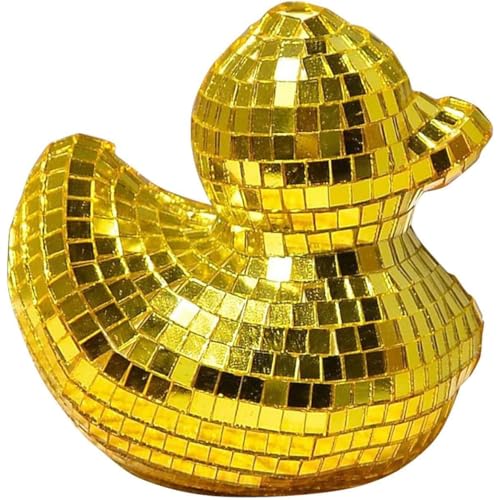 Disco-Enten-Spiegelglasdekor – Lustige Retro-Dekoration for Zuhause, Bar Und Party | Handgefertigtes Geschenk for Erwachsene(Gold) von MEKLITRZ