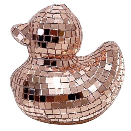 Disco-Enten-Spiegelglasdekor – Lustige Retro-Dekoration for Zuhause, Bar Und Party | Handgefertigtes Geschenk for Erwachsene(Rose gold) von MEKLITRZ