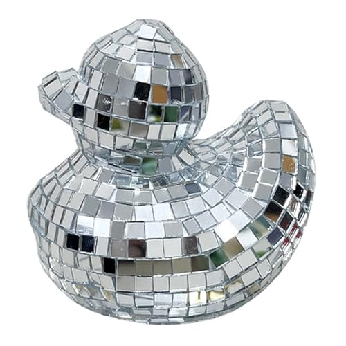 Disco-Enten-Spiegelglasdekor – Lustige Retro-Dekoration for Zuhause, Bar Und Party | Handgefertigtes Geschenk for Erwachsene(Silver) von MEKLITRZ