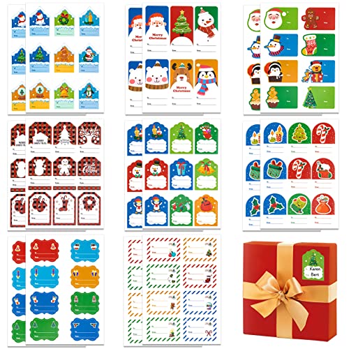 MELLIEX 132 Stück Sticker Weihnachten, Selbstklebend Etiketten Aufkleber zum Beschreiben Weihnachts Namensaufkleber für Geschenke, Umschlag von MELLIEX