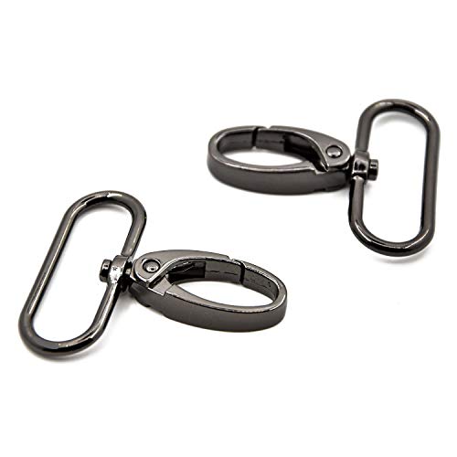15 Stück ovale Ring-Karabinerverschluss, Klauen-Schiebe-Tor-Trigger-Verschlüsse, drehbare Karabinerhaken für Lederhandwerk, Riemen, Schlüsselband, Bänder (Rotmetall, 3,8 cm) von MELORDY