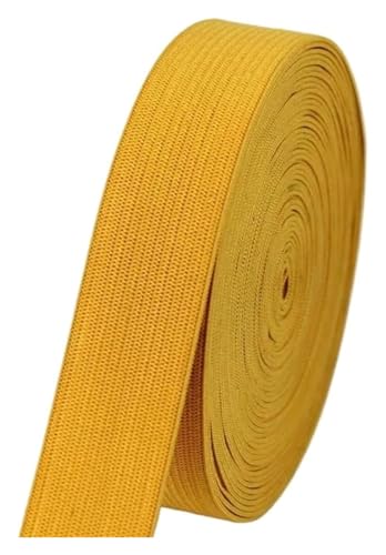 1/2/5 Meter farbiges Gummiband, hochelastisches Gummiband, Nähhandwerk for Heimspitzendekoration, Kleidungszubehör, elastisch for Nähen(Earth Yellow,1meter) von MEMEM
