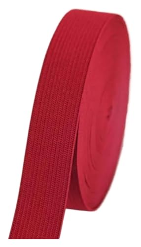 1/2/5 Meter farbiges Gummiband, hochelastisches Gummiband, Nähhandwerk for Heimspitzendekoration, Kleidungszubehör, elastisch for Nähen(Wine Red,2meters) von MEMEM