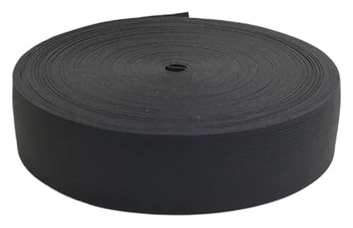 1 Meter flaches elastisches Band, Gummiband for Nähen von Kleidung, Hosen, Accessoires, Stretchgürtel, Kleidungsstück, DIY-Nähstoff, Breite 3–60 mm, elastisch for Nähen(Black,1M-38MM) von MEMEM