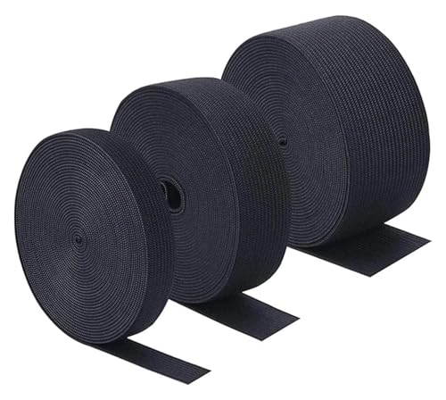 1 m elastische Bänder, Stretch-Strick, elastische Spule, schweres Stretchband, elastisches Band for Nähen von Hosenbund, 10/15/20/25/30/50/60 mm Breite, elastisch for Nähen(Black,1 METER-40MM) von MEMEM