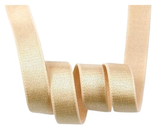 10/20/50 Meter 10 mm Nylon-Gummibänder for Unterwäsche, BH-Träger, Gummiband, Schultergurt, DIY-Kleidungsdekor, Nähzubehör, Elastisch for Nähen(Beige,50METERS-10MM) von MEMEM