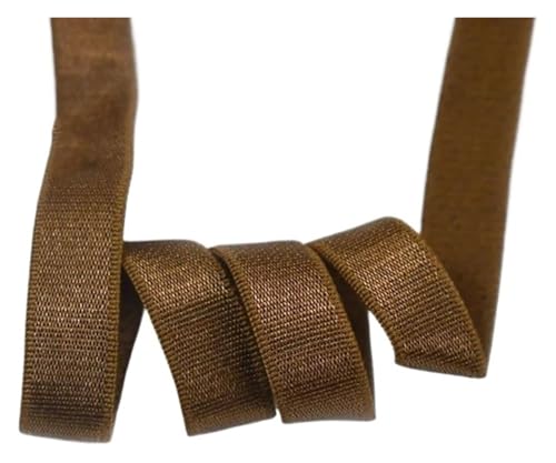 10/20/50 Meter 10 mm Nylon-Gummibänder for Unterwäsche, BH-Träger, Gummiband, Schultergurt, DIY-Kleidungsdekor, Nähzubehör, Elastisch for Nähen(Darkcoffee,10METERS-10MM) von MEMEM