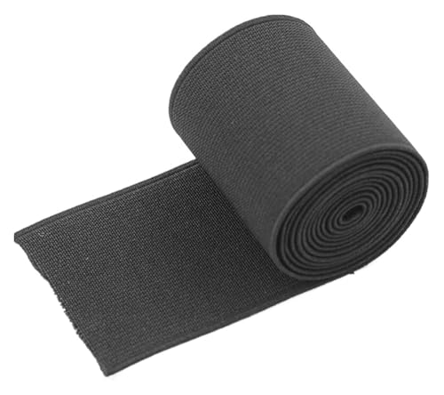 2/5 Meter 5 cm buntes elastisches Band breites Gurtband for Kleidung Gürtelband Unterwäsche Hosenbund DIY Nähmaterial Zubehör elastisch for Nähen(Black,50mm2Meters) von MEMEM